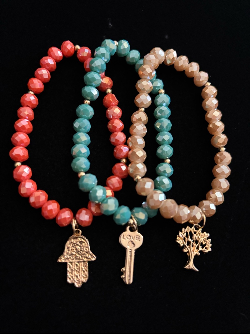 Set Of (3) Handmade crystal Bracelet